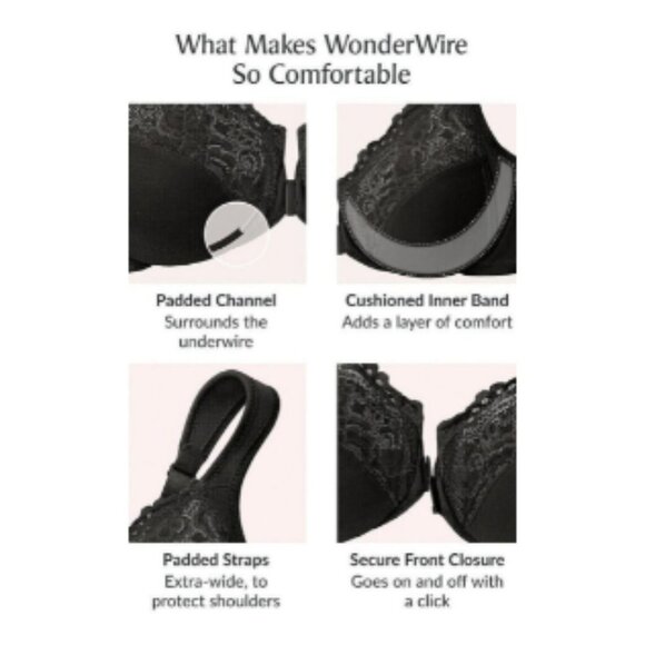 **Glamorise** Wonderwire Front-closure Bra Underwire #1245 Blue Polka Dot - Picture 6 of 9